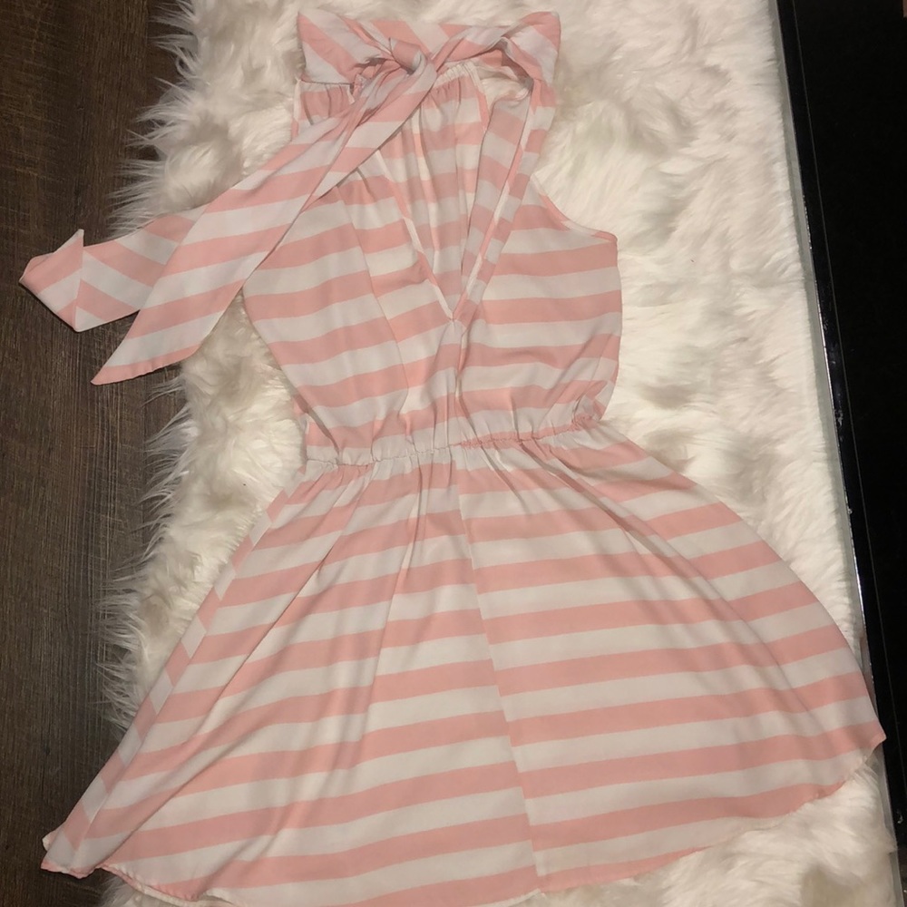 Pink/White Striped Dress